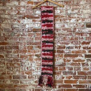 Multicolor Knit Scarf with Fringe